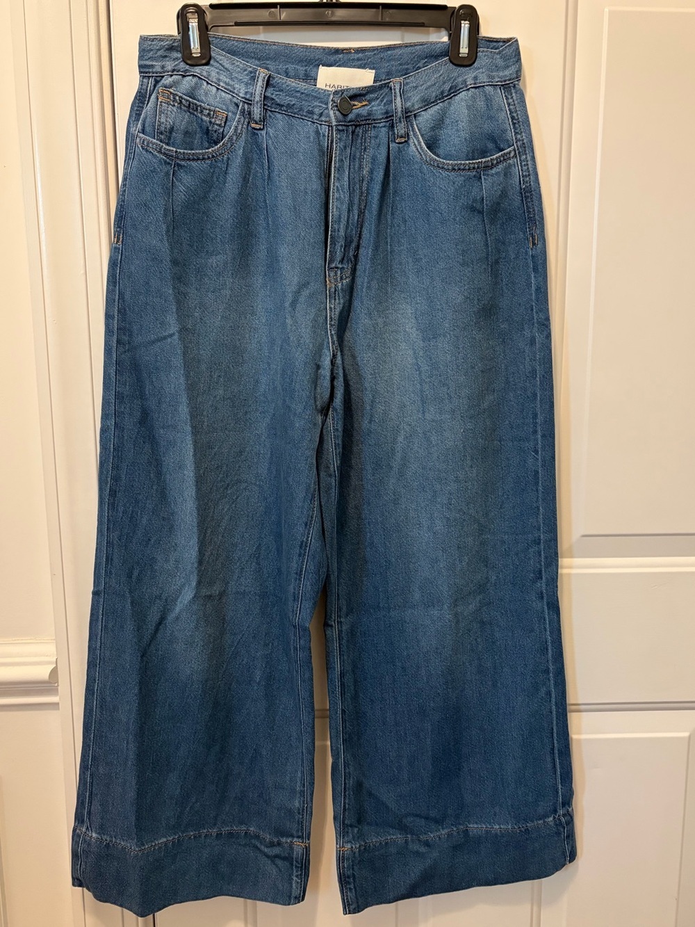 Habitual Dark Wash High Rise Wide Leg Cropped Jeans Size 6 (28)